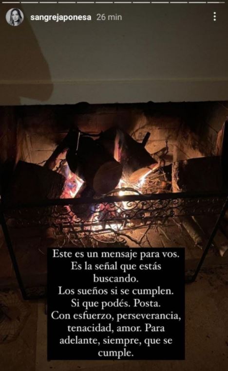 La China Suárez le envió un mensaje a sus seguidores en donde los invita a perseguir sus sueños